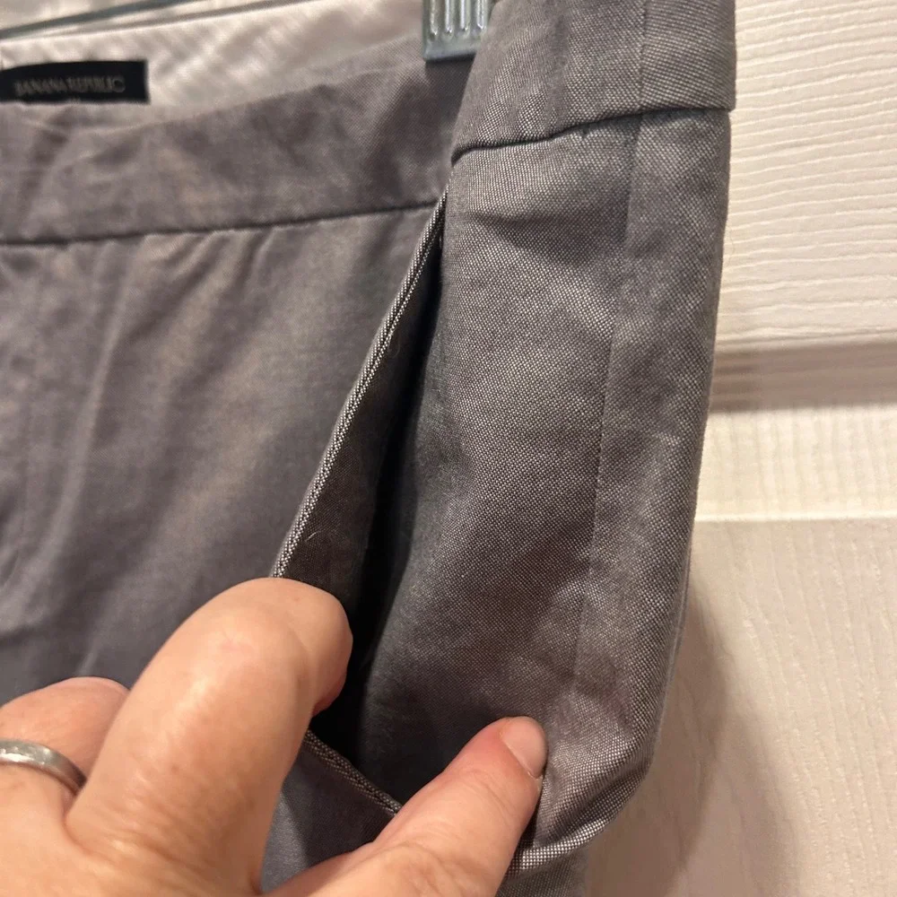 Banana Republic Martin Fit Gray Ankle Pants‎ Women's Size 12 Career Casual